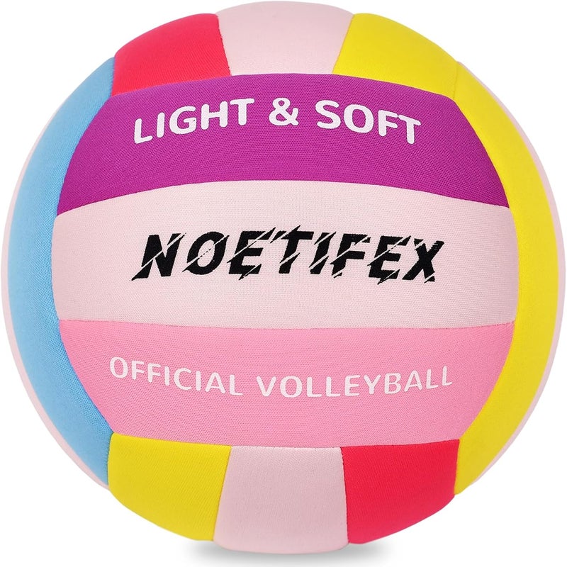 Noetifex كرة طائرة ناعمة - كرة طائرة خفيفة من قماش ناعم للتدريب الداخلي آمنة وهادئة للأطفال والمبتدئين في المنزل والحديقة (غير منتفخة) - Image 1